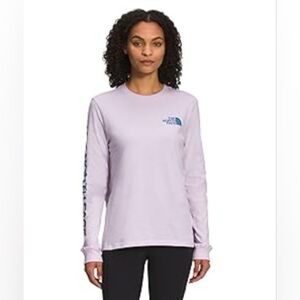 New The North Face Women's Light Purple Long Sleeve Tee XXL